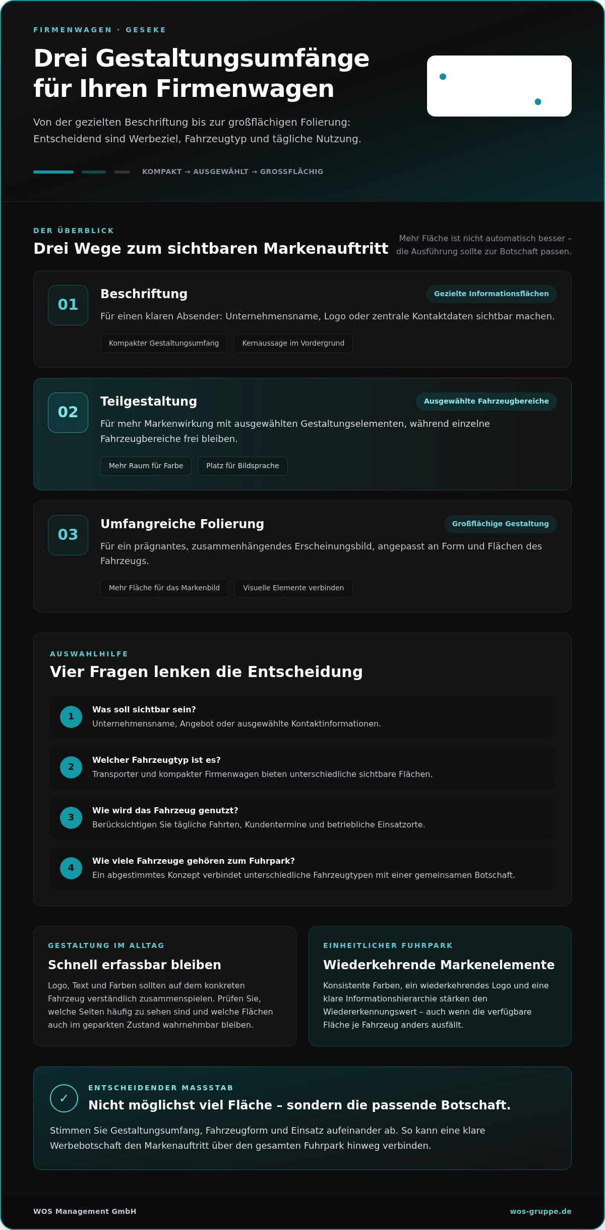 Autofolierung für Firmenwagen in Geseke: Der praktische Entscheidungsleitfaden